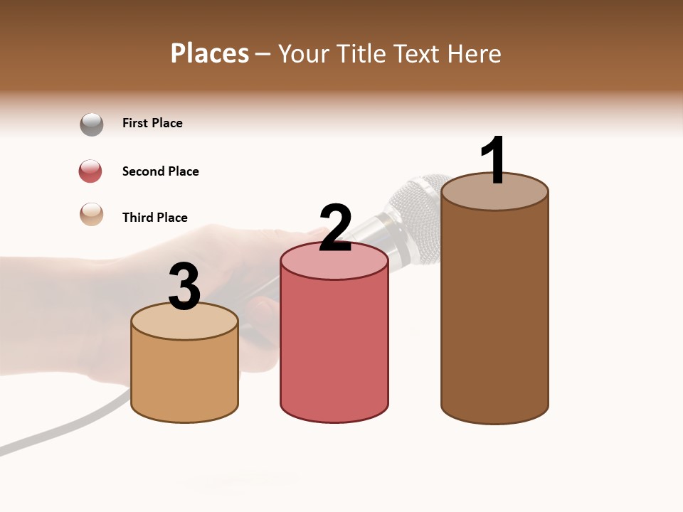 Microphone In Hand PowerPoint Template