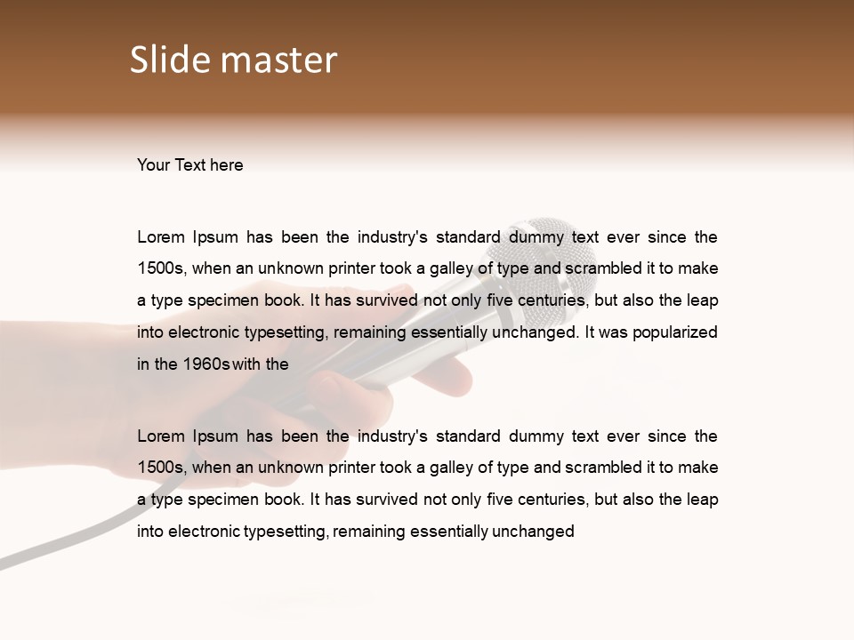 Microphone In Hand PowerPoint Template