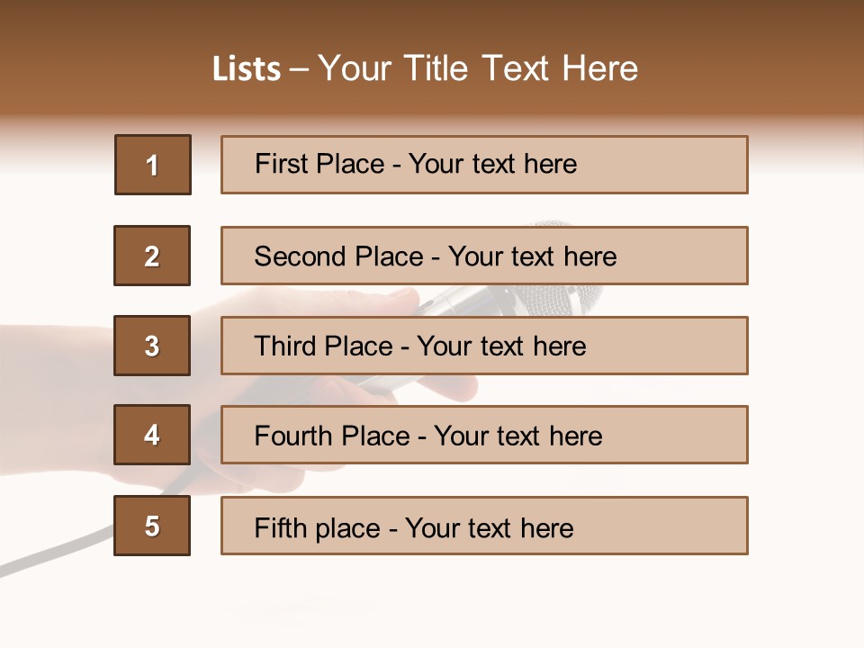 Microphone In Hand PowerPoint Template