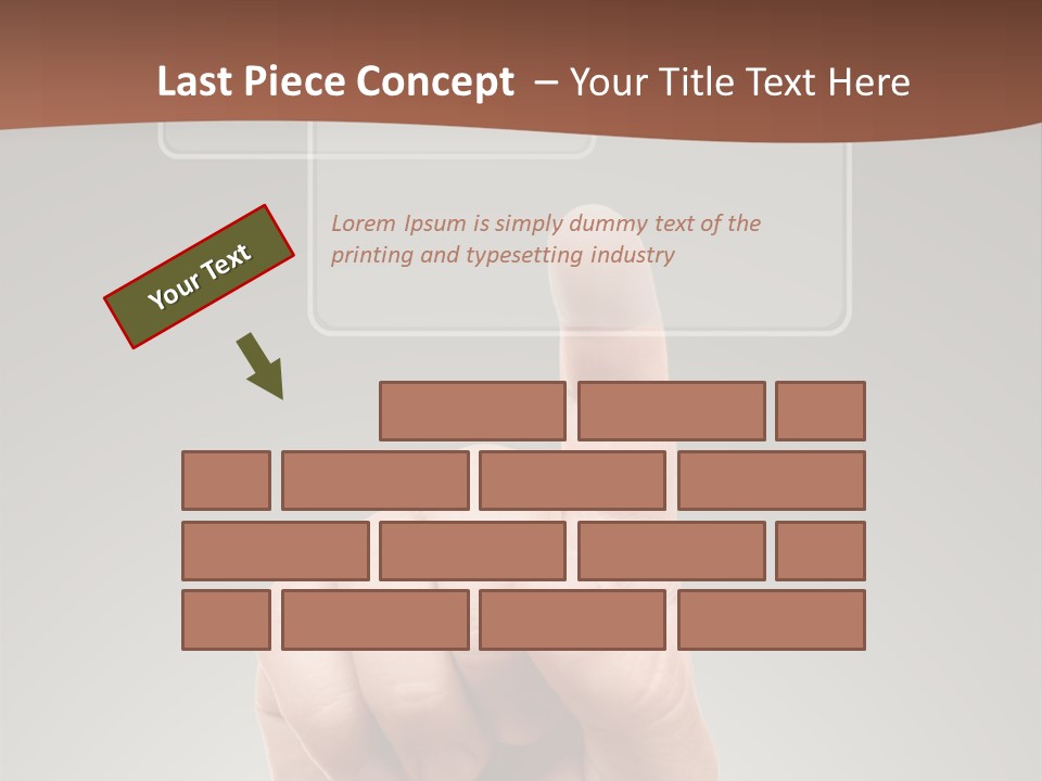 The Hand Pressing One Of The Buttons On Grey Background PowerPoint Template