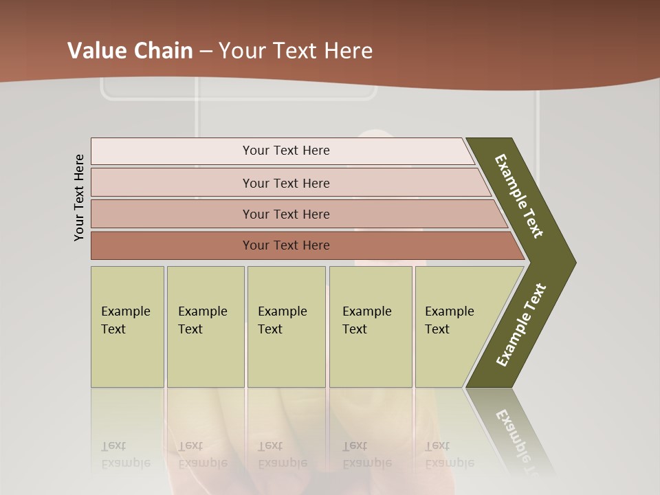The Hand Pressing One Of The Buttons On Grey Background PowerPoint Template