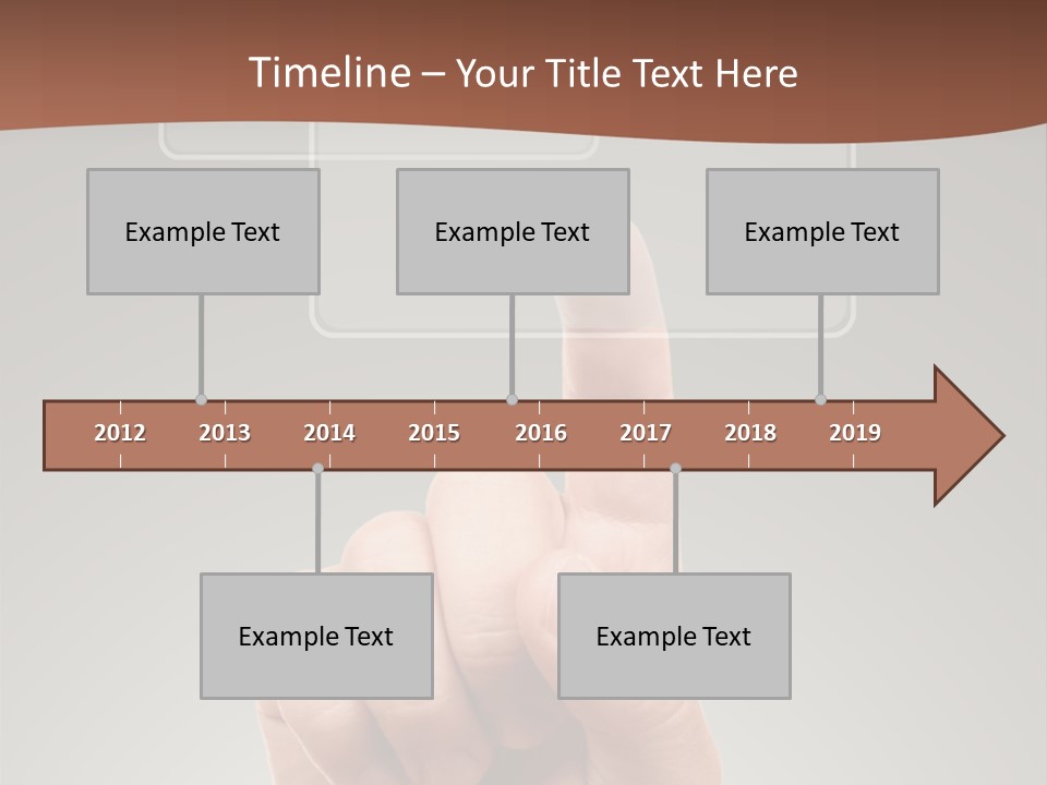 The Hand Pressing One Of The Buttons On Grey Background PowerPoint Template