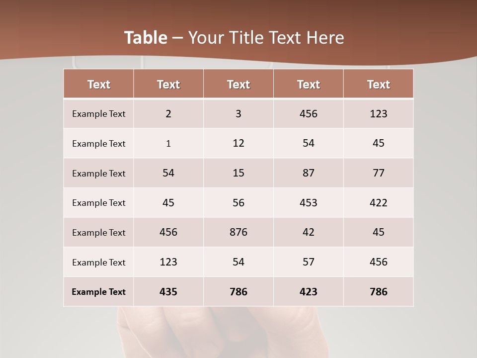 The Hand Pressing One Of The Buttons On Grey Background PowerPoint Template