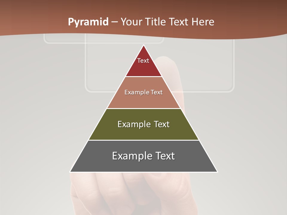 The Hand Pressing One Of The Buttons On Grey Background PowerPoint Template