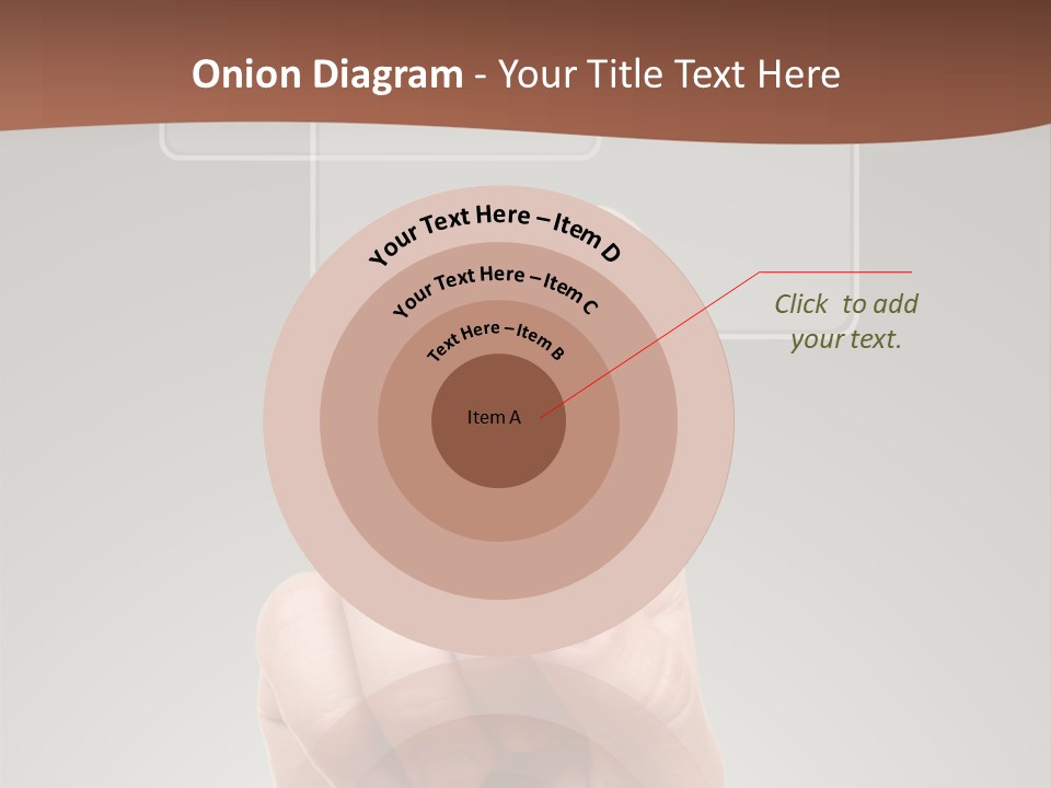 The Hand Pressing One Of The Buttons On Grey Background PowerPoint Template