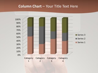 The Hand Pressing One Of The Buttons On Grey Background PowerPoint Template