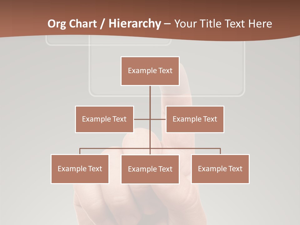 The Hand Pressing One Of The Buttons On Grey Background PowerPoint Template