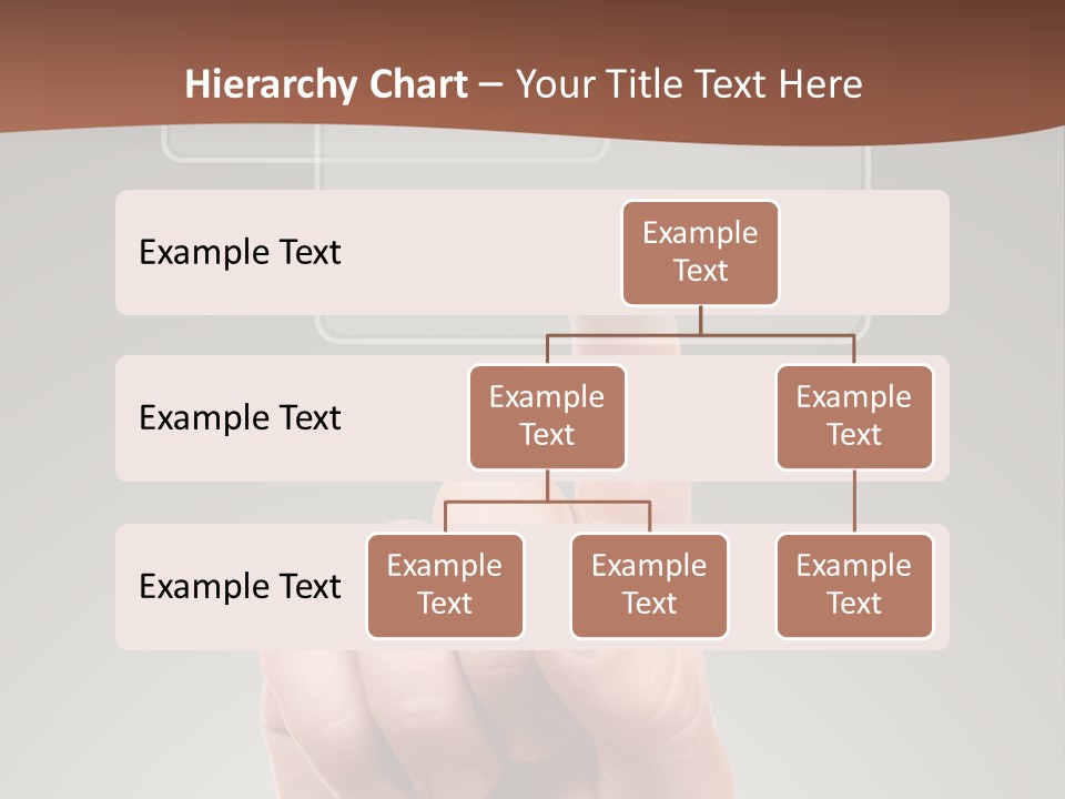 The Hand Pressing One Of The Buttons On Grey Background PowerPoint Template