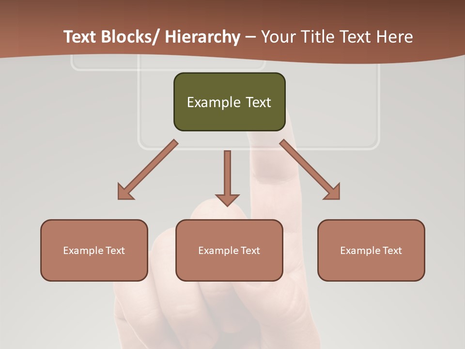 The Hand Pressing One Of The Buttons On Grey Background PowerPoint Template