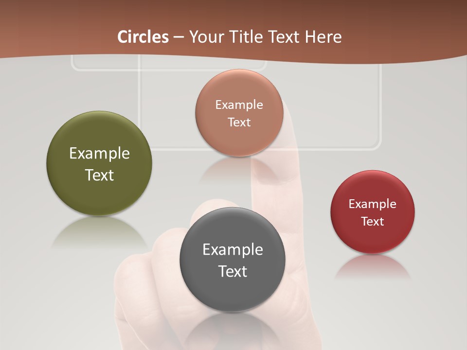 The Hand Pressing One Of The Buttons On Grey Background PowerPoint Template