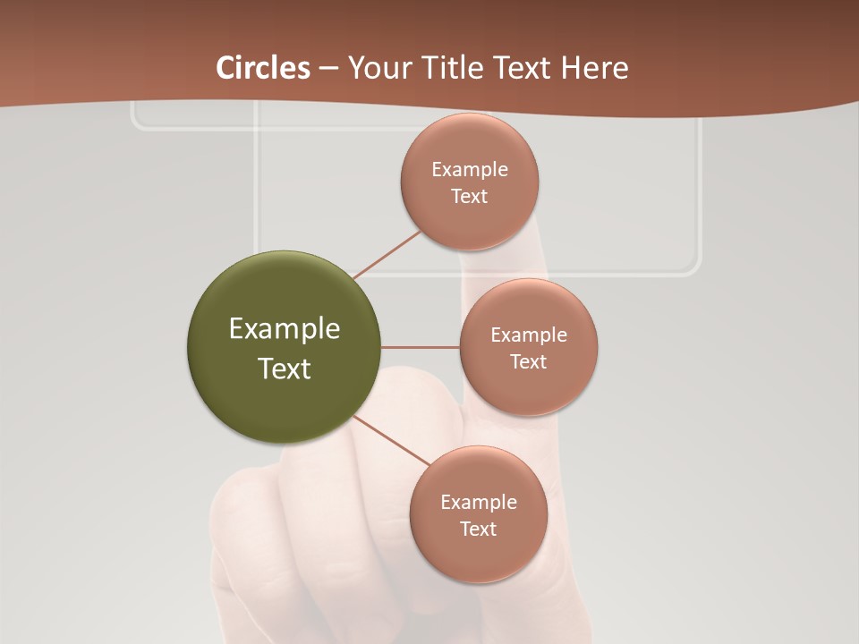 The Hand Pressing One Of The Buttons On Grey Background PowerPoint Template