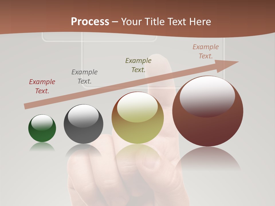 The Hand Pressing One Of The Buttons On Grey Background PowerPoint Template