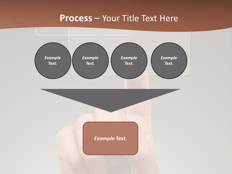 The Hand Pressing One Of The Buttons On Grey Background PowerPoint Template