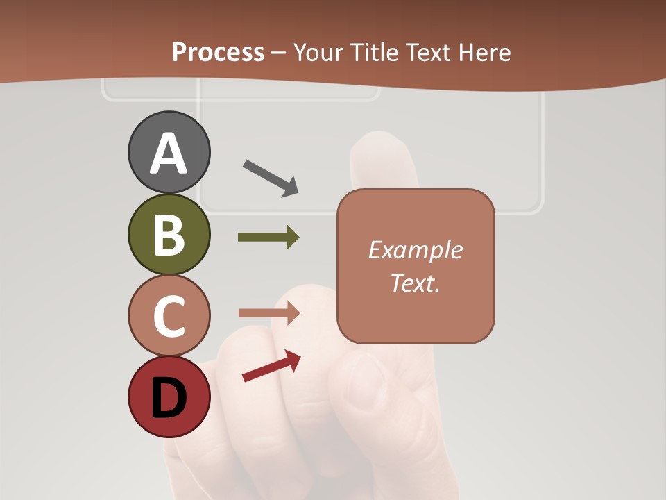 The Hand Pressing One Of The Buttons On Grey Background PowerPoint Template