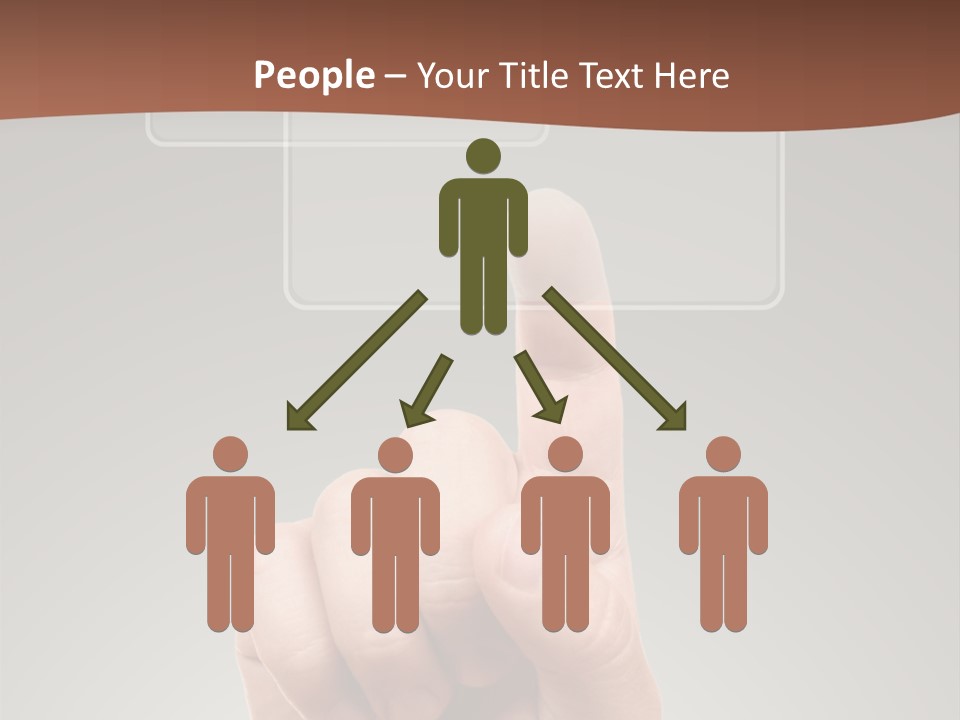 The Hand Pressing One Of The Buttons On Grey Background PowerPoint Template