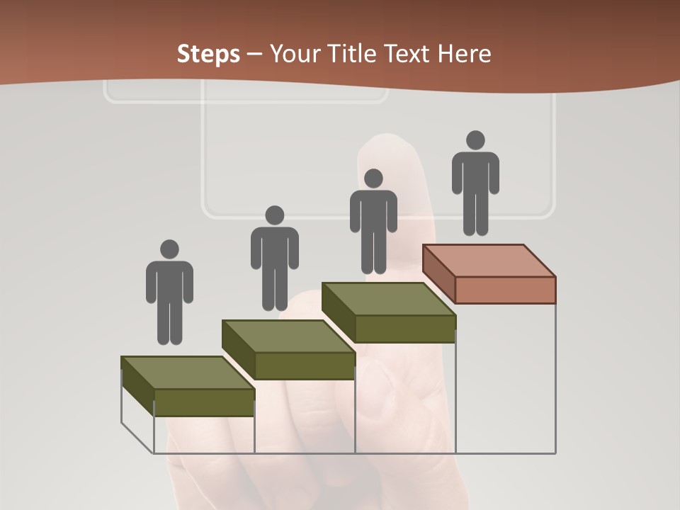 The Hand Pressing One Of The Buttons On Grey Background PowerPoint Template
