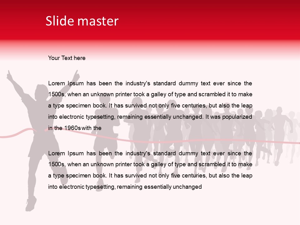 Editable Vector Illustration Of The Winner Of A Race With All Figures As Separate Objects Stock Vector Illustration: PowerPoint Template