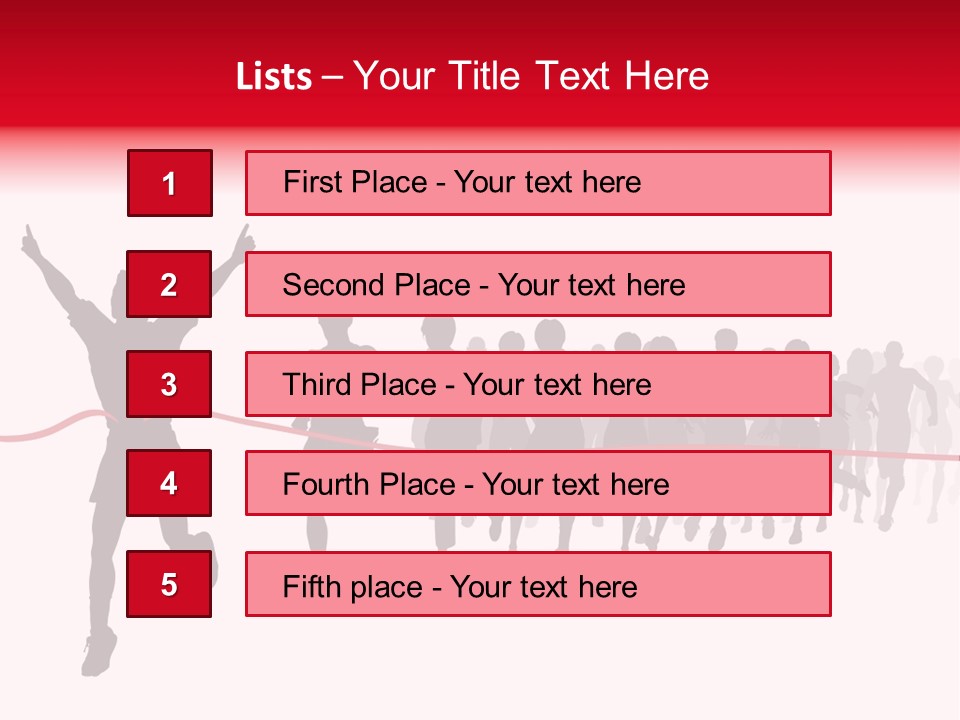 Editable Vector Illustration Of The Winner Of A Race With All Figures As Separate Objects Stock Vector Illustration: PowerPoint Template