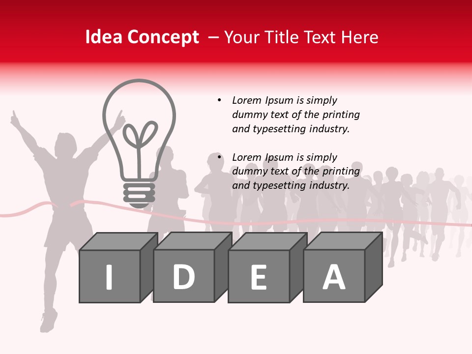 Editable Vector Illustration Of The Winner Of A Race With All Figures As Separate Objects Stock Vector Illustration: PowerPoint Template