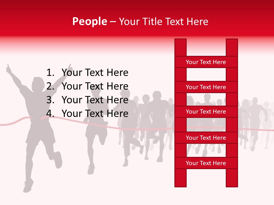 Editable Vector Illustration Of The Winner Of A Race With All Figures As Separate Objects Stock Vector Illustration: PowerPoint Template