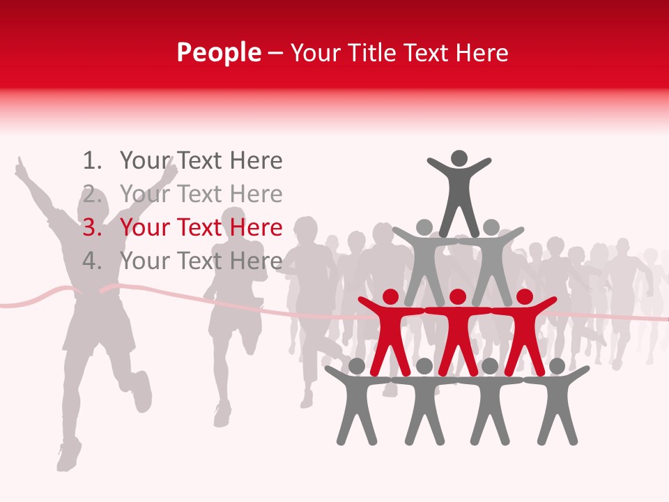 Editable Vector Illustration Of The Winner Of A Race With All Figures As Separate Objects Stock Vector Illustration: PowerPoint Template