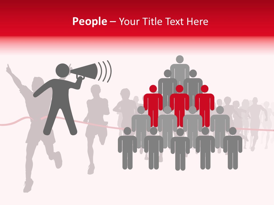 Editable Vector Illustration Of The Winner Of A Race With All Figures As Separate Objects Stock Vector Illustration: PowerPoint Template