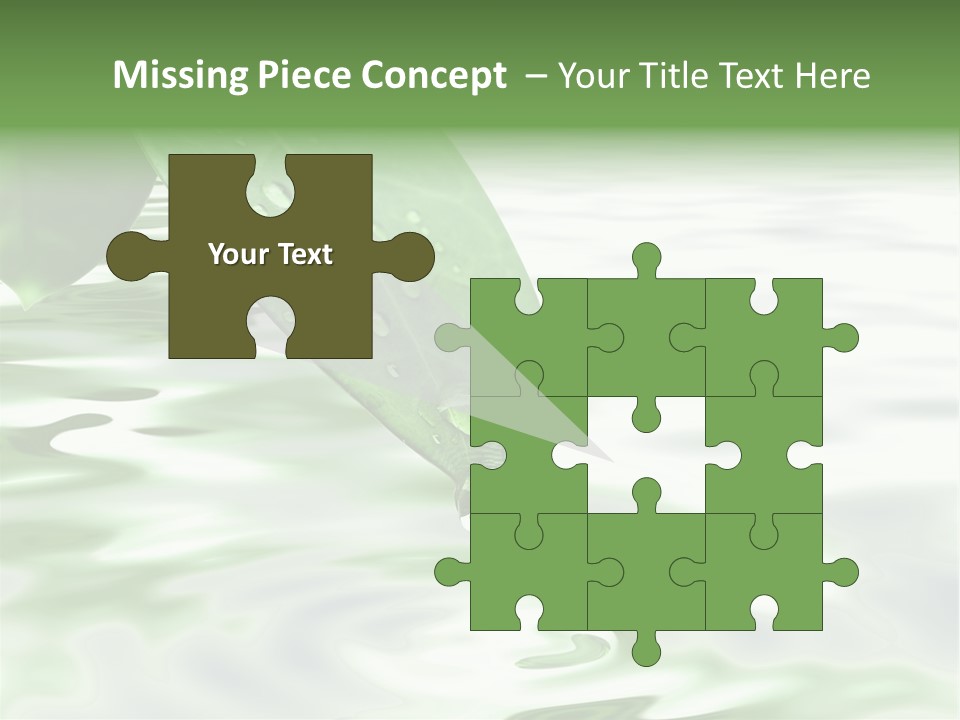 Green Leave At Brunch With Drops Against The Water Background PowerPoint Template