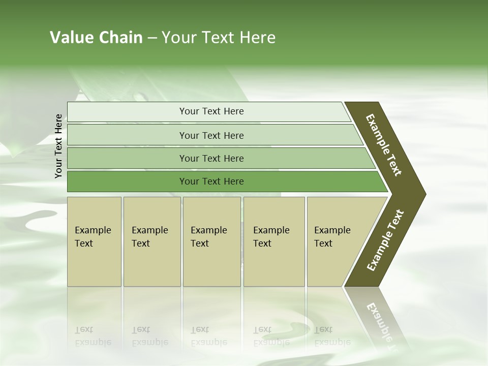 Green Leave At Brunch With Drops Against The Water Background PowerPoint Template