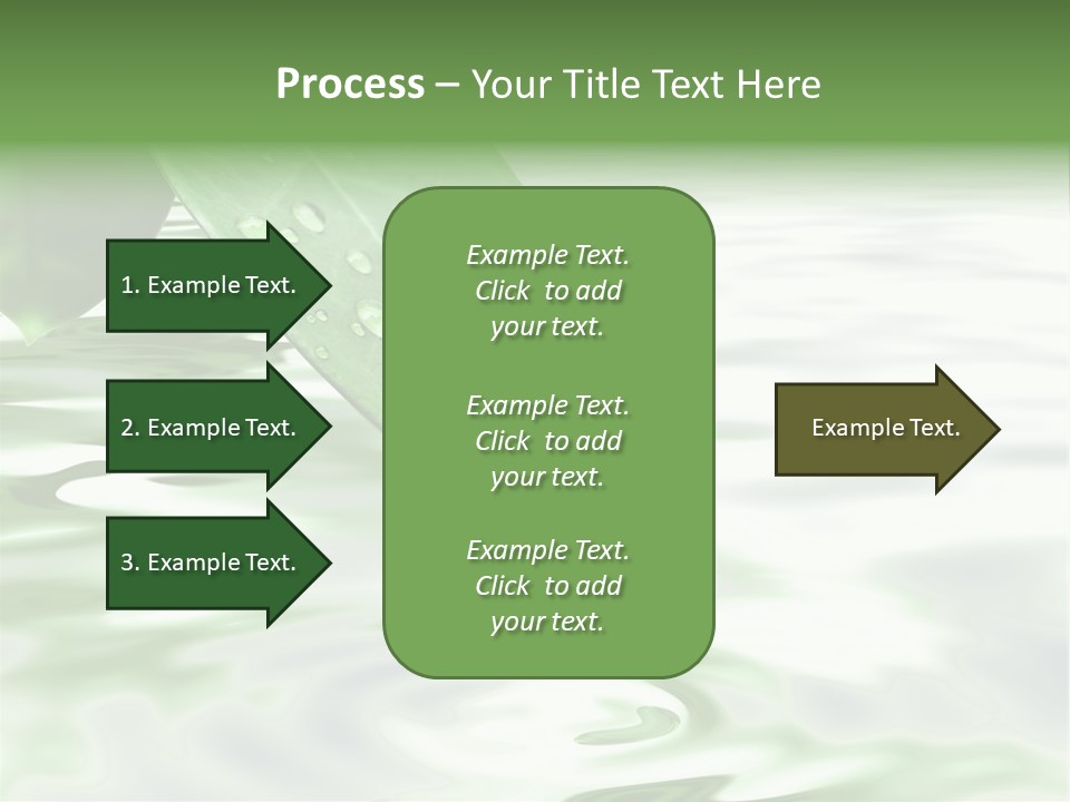 Green Leave At Brunch With Drops Against The Water Background PowerPoint Template