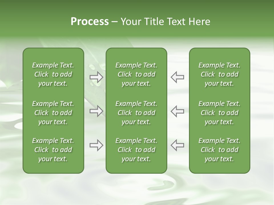 Green Leave At Brunch With Drops Against The Water Background PowerPoint Template