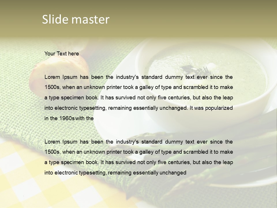 Bowl Of Asparagus Soup PowerPoint Template