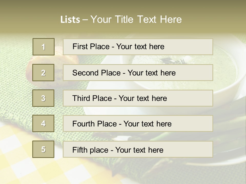 Bowl Of Asparagus Soup PowerPoint Template