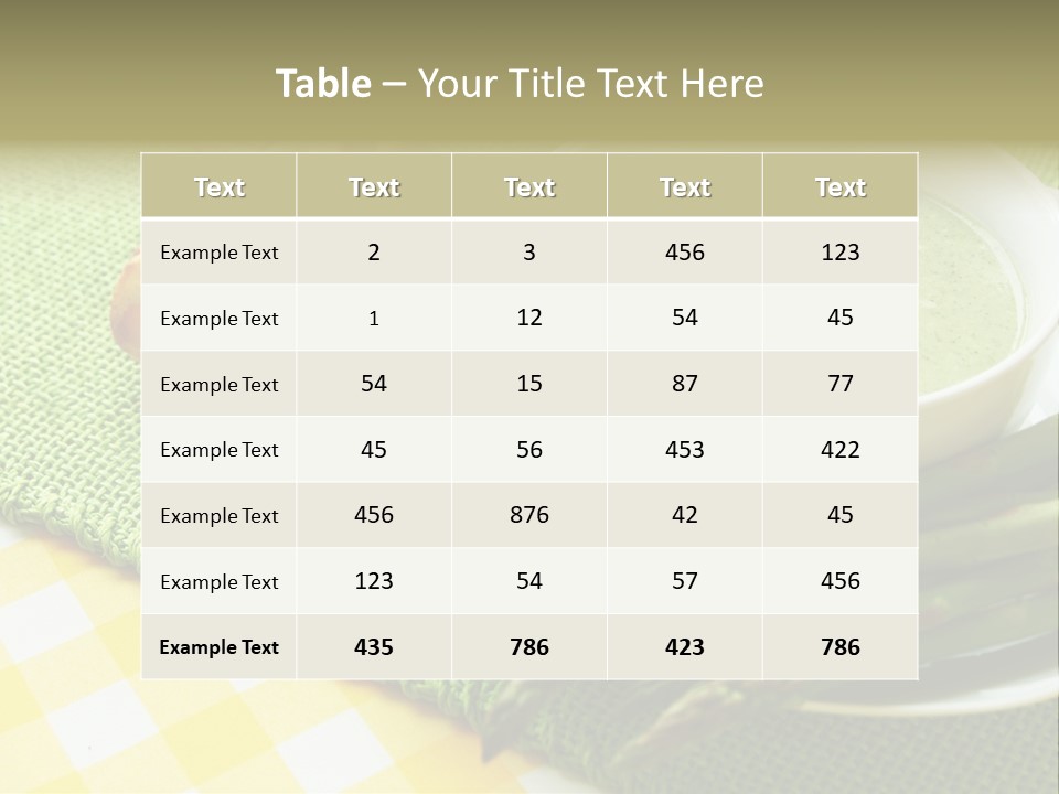 Bowl Of Asparagus Soup PowerPoint Template