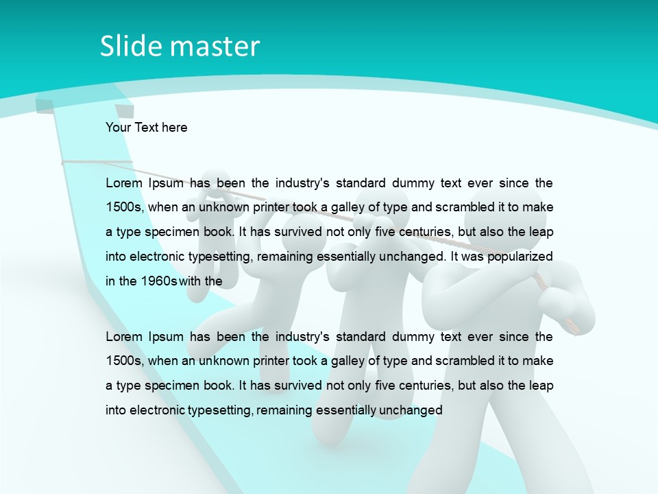 A Team Works Together To Pull Up A Growth Arrow PowerPoint Template