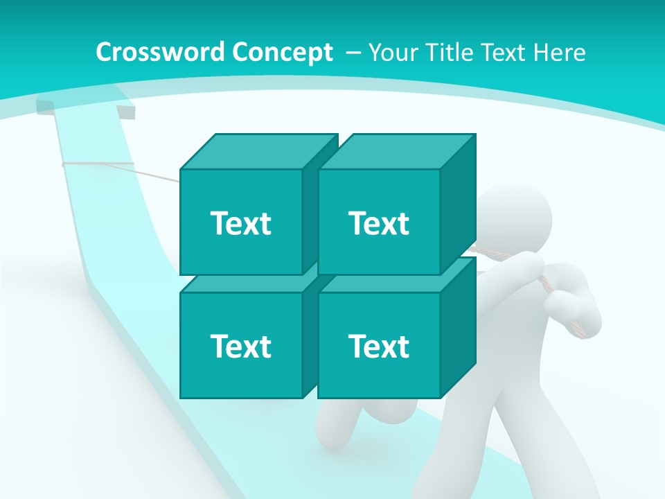 A Team Works Together To Pull Up A Growth Arrow PowerPoint Template