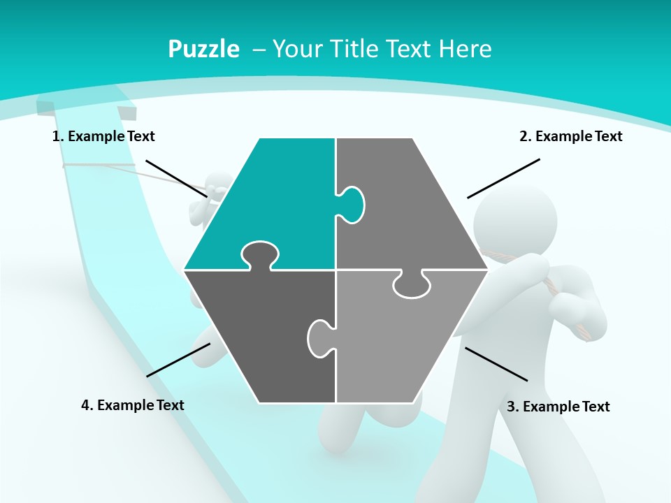 A Team Works Together To Pull Up A Growth Arrow PowerPoint Template