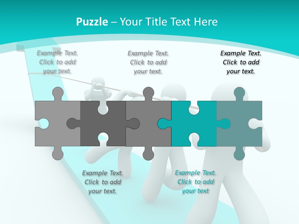 A Team Works Together To Pull Up A Growth Arrow PowerPoint Template