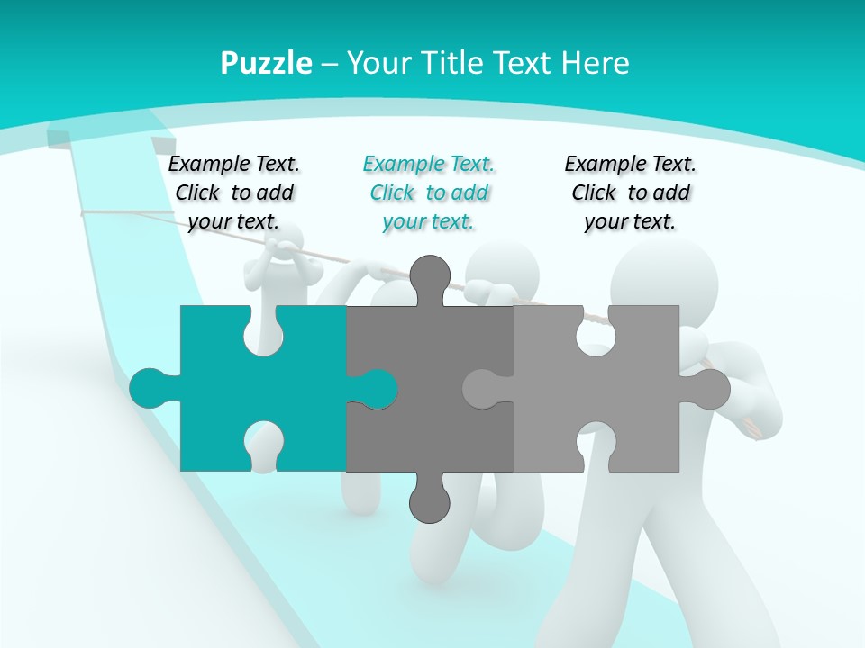 A Team Works Together To Pull Up A Growth Arrow PowerPoint Template