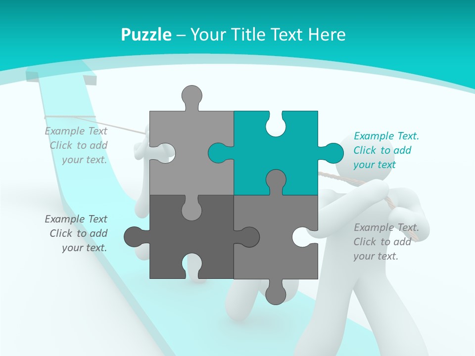 A Team Works Together To Pull Up A Growth Arrow PowerPoint Template