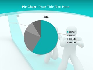 A Team Works Together To Pull Up A Growth Arrow PowerPoint Template