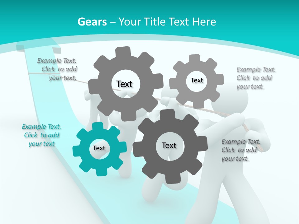 A Team Works Together To Pull Up A Growth Arrow PowerPoint Template