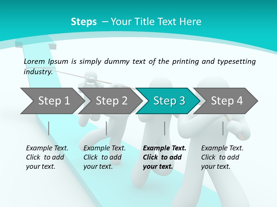 A Team Works Together To Pull Up A Growth Arrow PowerPoint Template