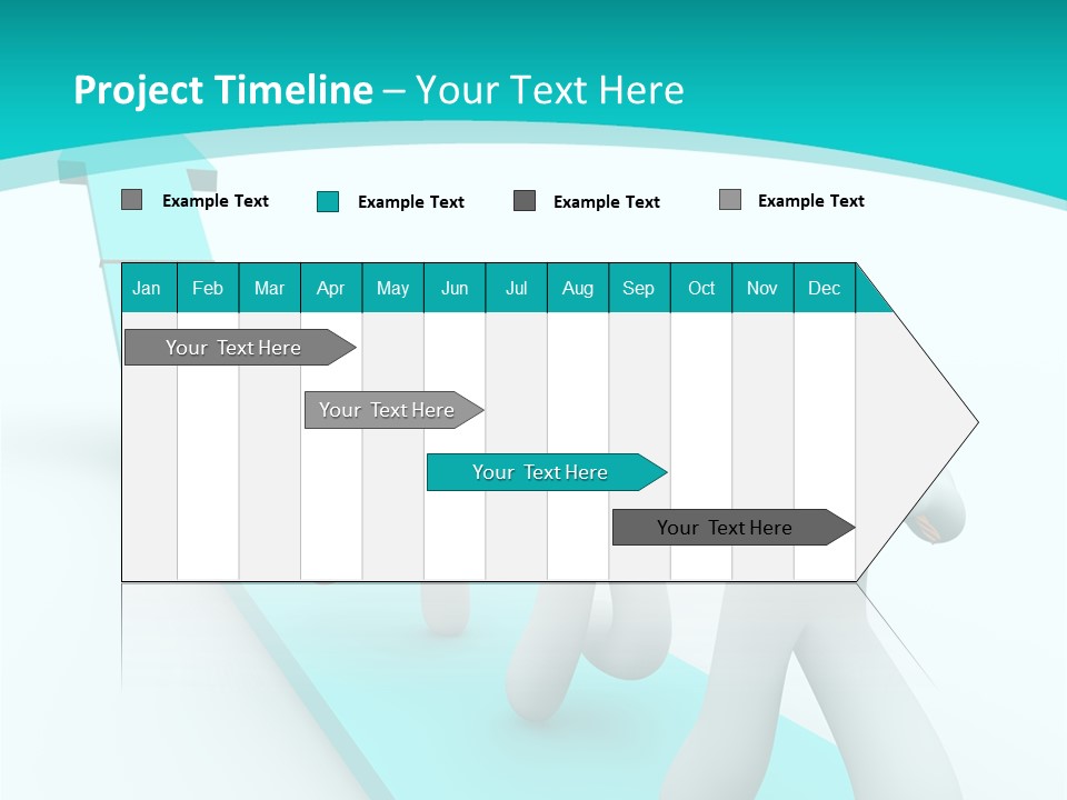 A Team Works Together To Pull Up A Growth Arrow PowerPoint Template