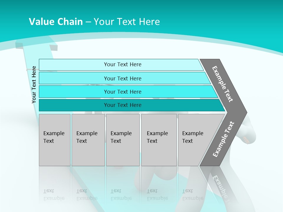 A Team Works Together To Pull Up A Growth Arrow PowerPoint Template
