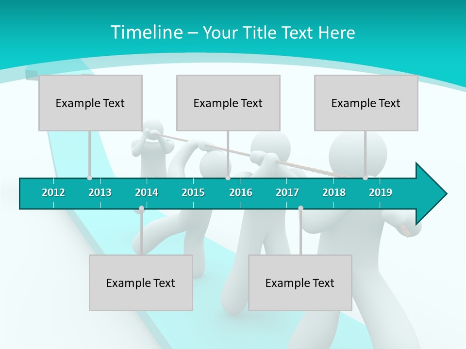 A Team Works Together To Pull Up A Growth Arrow PowerPoint Template