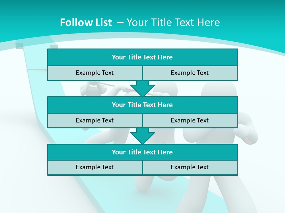 A Team Works Together To Pull Up A Growth Arrow PowerPoint Template