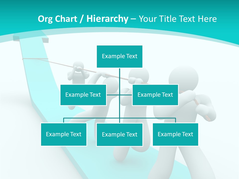A Team Works Together To Pull Up A Growth Arrow PowerPoint Template