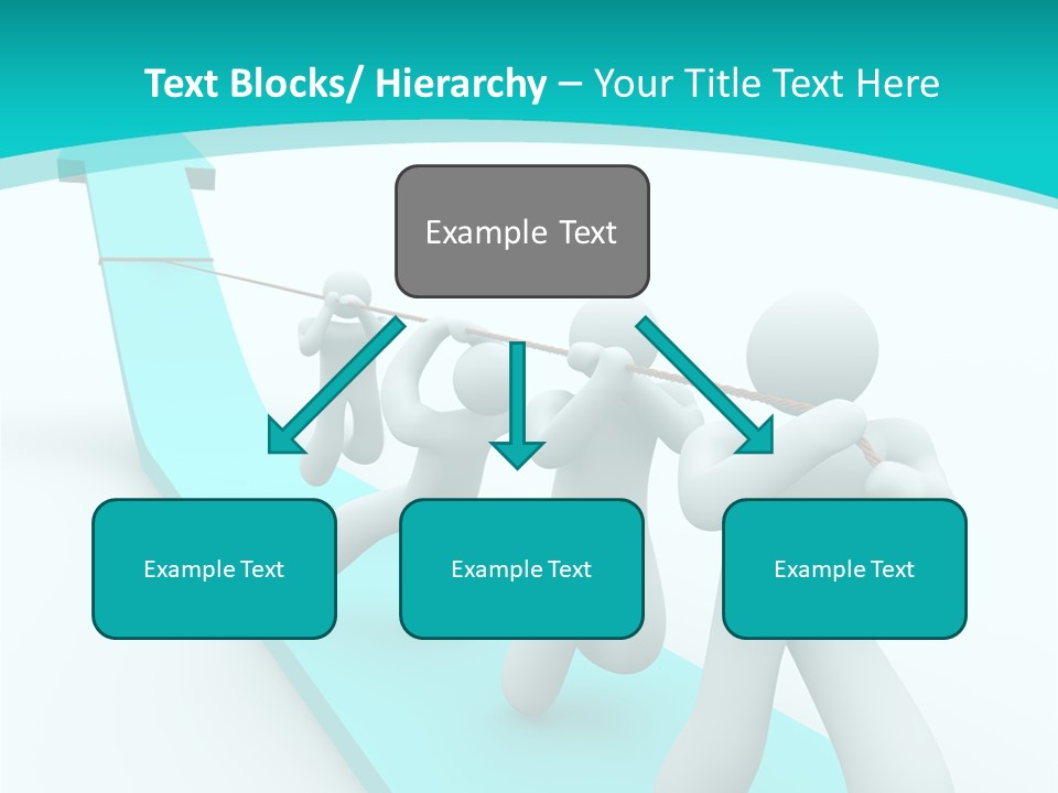 A Team Works Together To Pull Up A Growth Arrow PowerPoint Template