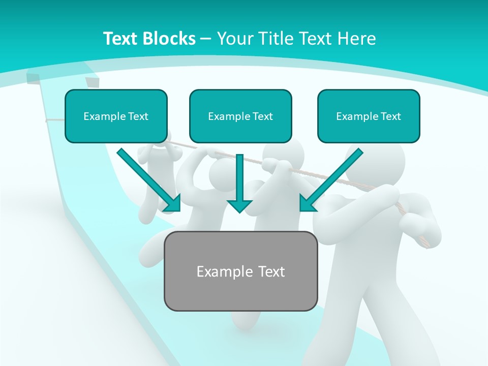 A Team Works Together To Pull Up A Growth Arrow PowerPoint Template