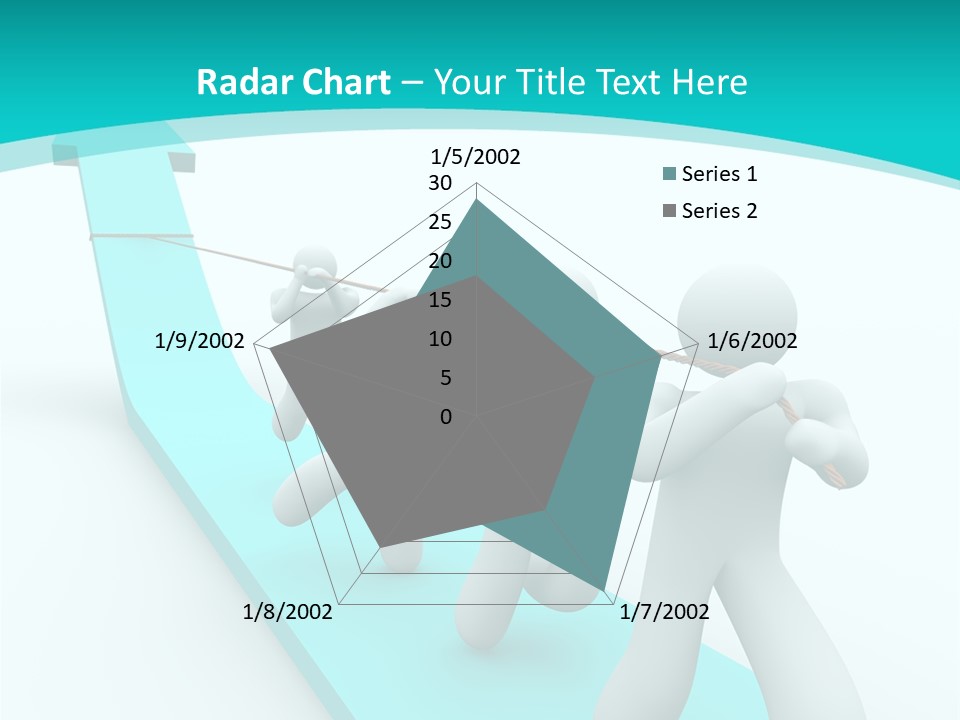 A Team Works Together To Pull Up A Growth Arrow PowerPoint Template